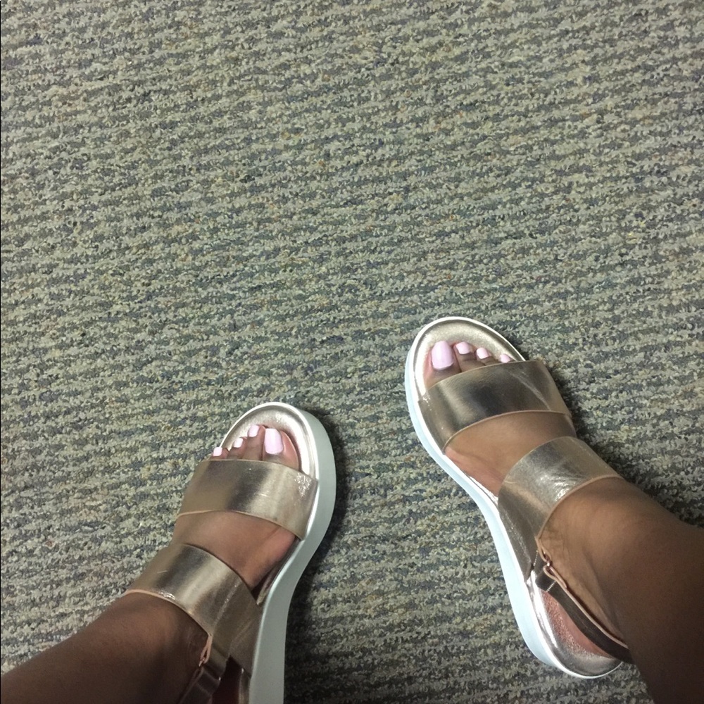 Rose gold platform shoes